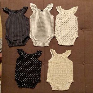 5 piece flutter sleeve newborn onesies
